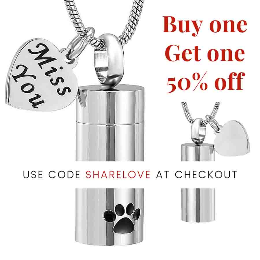 Buy One, Get One 50% off all Personalized Cremation Keepsake Jewelry to safely store the ashes of a loved one from online keepsake jewelry shop they made me wear it.