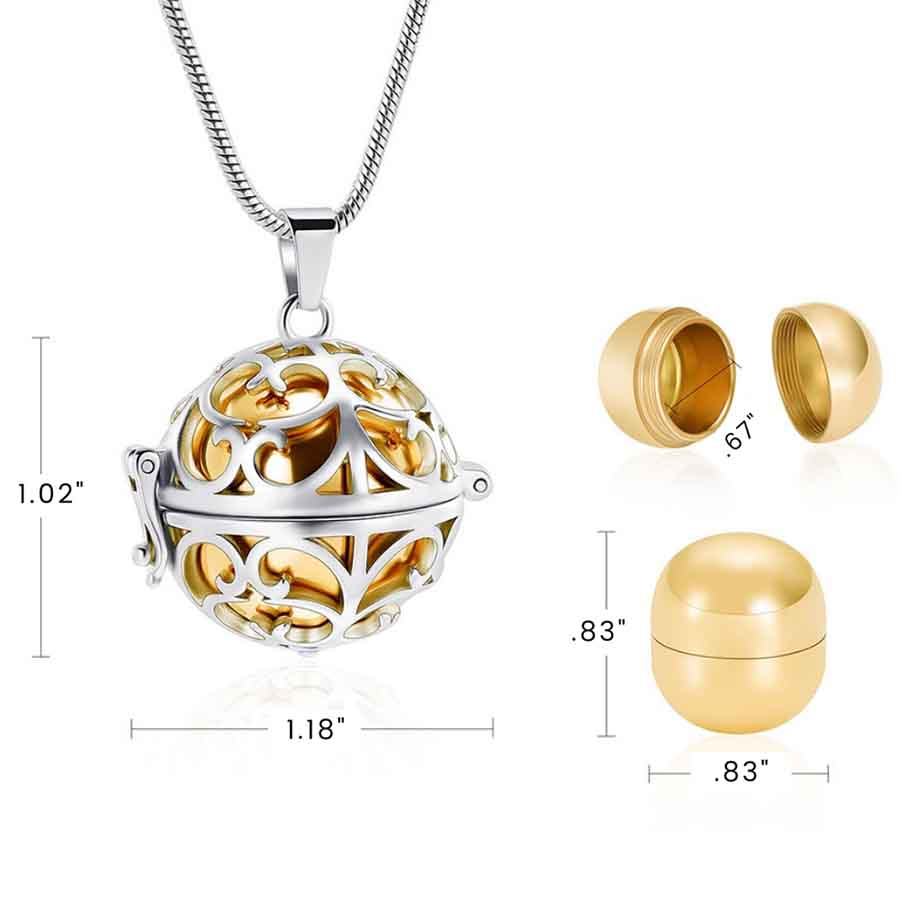 Measurements for the Steampunk Memorial Urn Necklace from online keepsake jewelry shop they made me wear it.