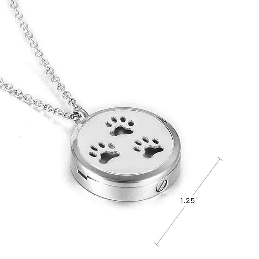 Measurements for the silver Paw Print Memorial Locket from online keepsake jewelry shop they made me wear it.