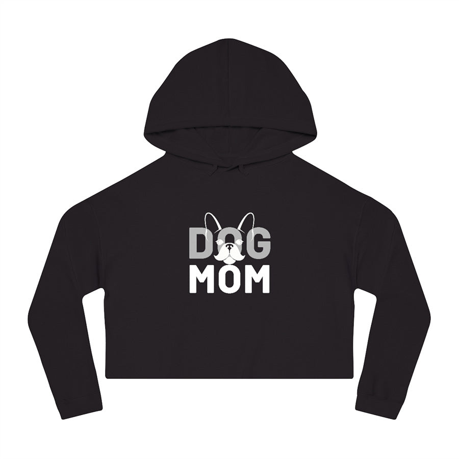 Front of the Black Dog Mom Cropped Hoodie from online outerwear and activewear clothing store for pet parents, they made me wear it.