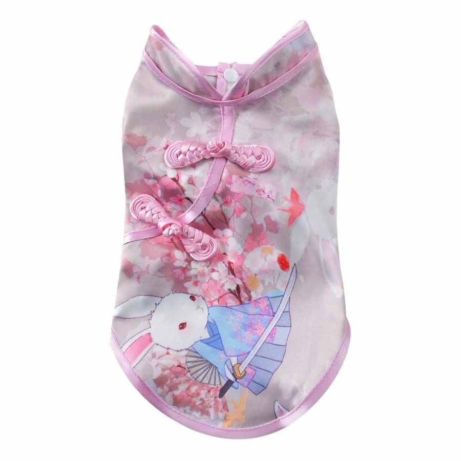 Orchid Traditional Qipao Chinese Cheongsam Dog Dress from online posh puppy boutique they made me wear it. The perfect dog dress or traditional costume for a Toy Poodle, Yorkshire Terrier, Chihuahua, Havanese and other small dog breeds.