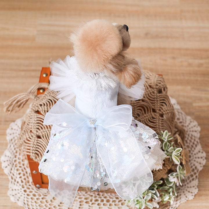 Dreamy Sequin Dog Wedding Dress