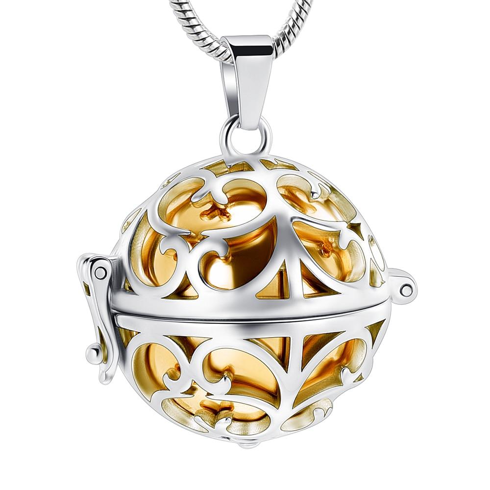 Cool Hollow Ball Steampunk Memorial Urn Necklace in Gold is the perfect personalized bereavement gift for family and friends who want to wear a cremation necklace that holds a small amount of ashes to remember the loved ones they've lost. Free engraving available from online boutique they made me wear it.