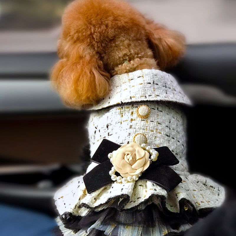 Camellia Tweed Dog Dress - Vintage & Luxury Dog Apparel – they